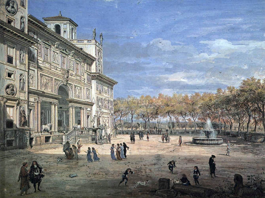 Caspar Andriaans Van Wittel The Villa Medici and Garden in Rome - Canvas Print