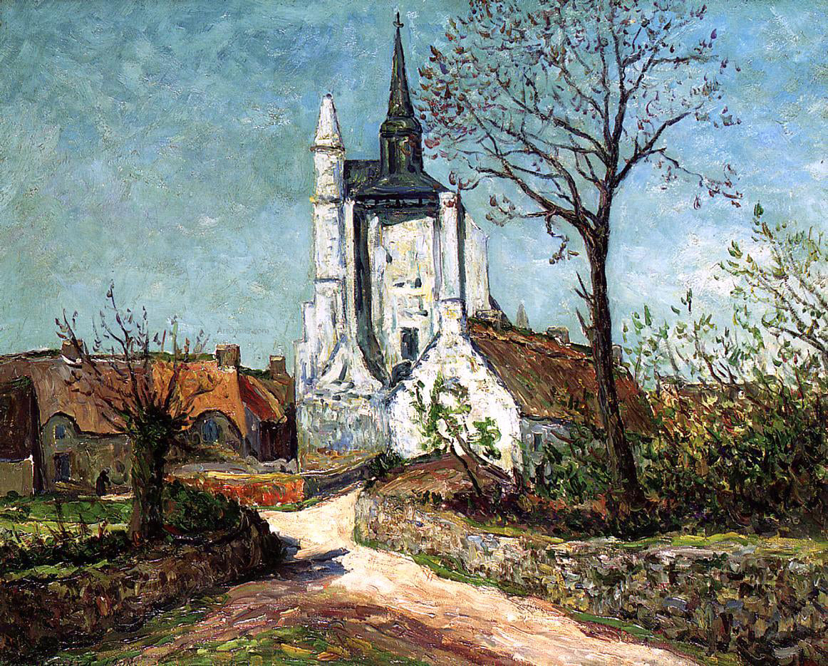 Maxime Maufra The Village and Chapel of Sainte-Avoye (also known as Morbihan) - Canvas Print