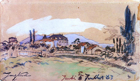 Johan Barthold Jongkind The Village - Canvas Print