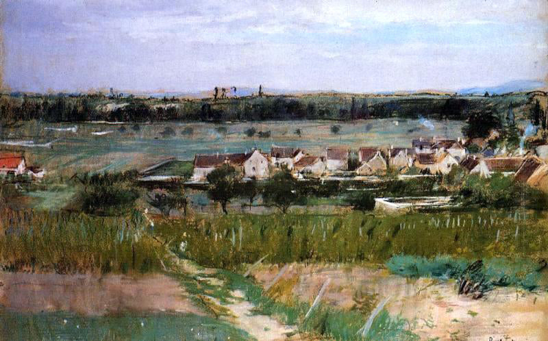 Berthe Morisot The Village of Maurecourt - Canvas Print