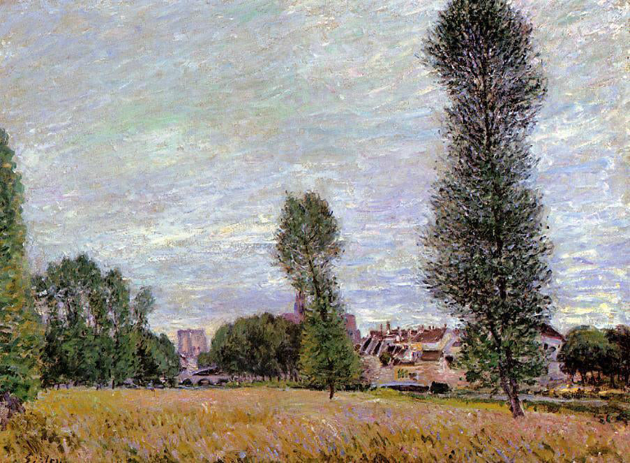 Alfred Sisley The Village of Moret, Seen from the Fields - Canvas Print