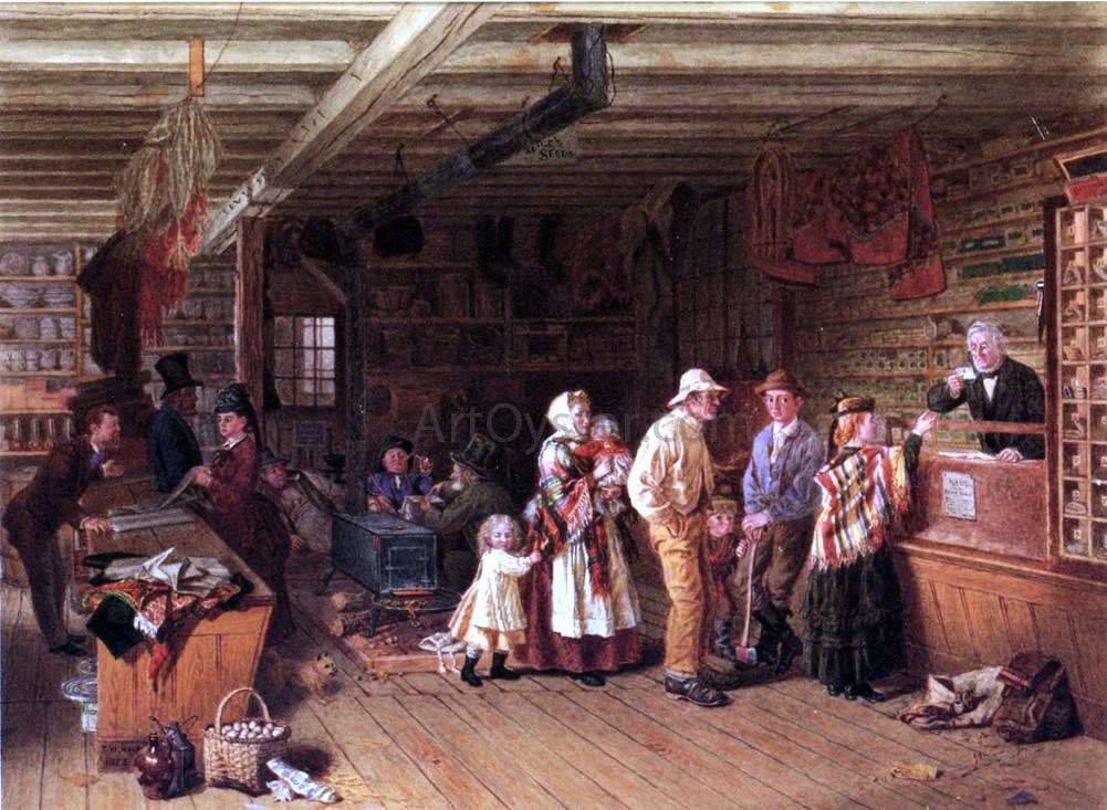 Thomas Waterman Wood The Village Post Office - Canvas Print