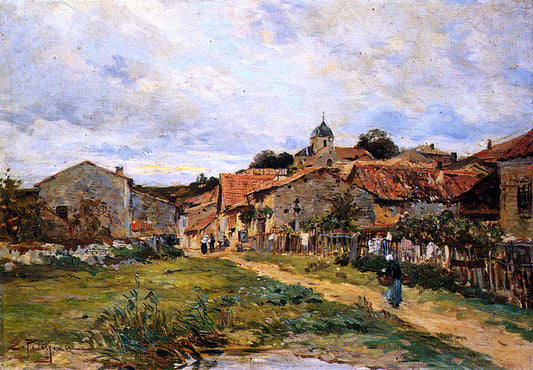 Edmond Marie Petitjean The Village Road - Canvas Print