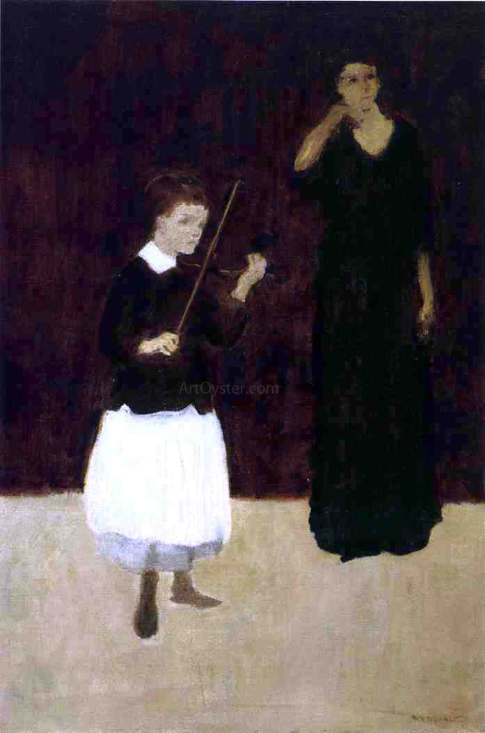 Arthur B Davies The Violin Lesson - Canvas Print