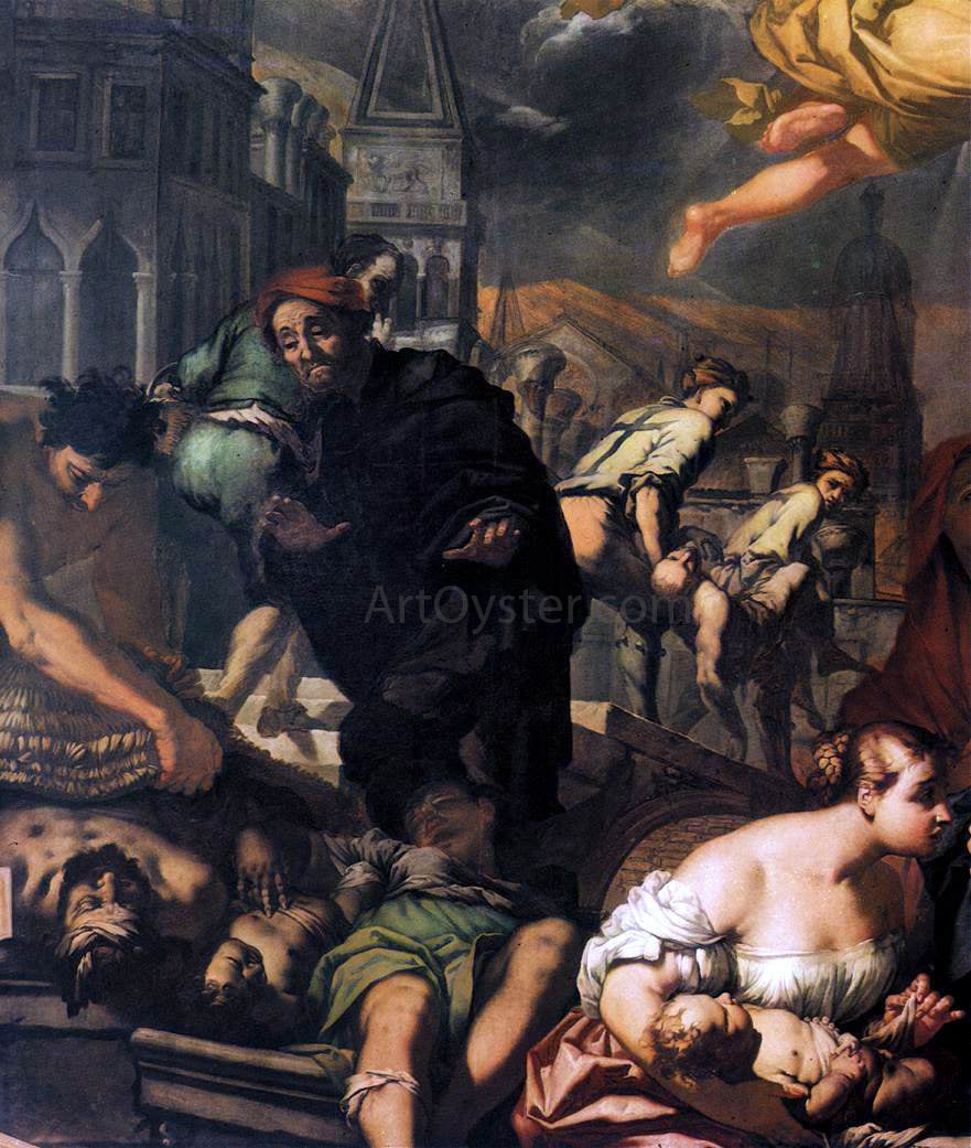 Antonio Zanchi The Virgin Appears to the Plague Victims (detail) - Canvas Print
