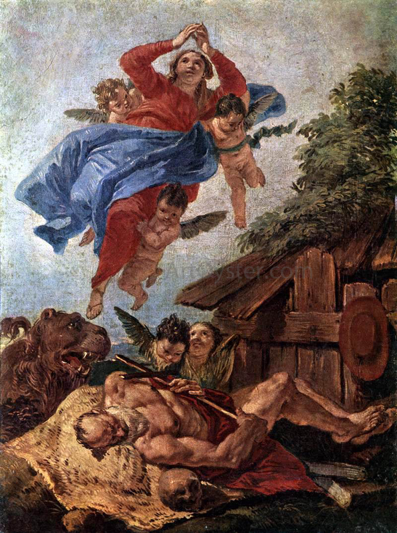 Francesco Fontebasso The Virgin Mary Appears to St Jerome - Canvas Print