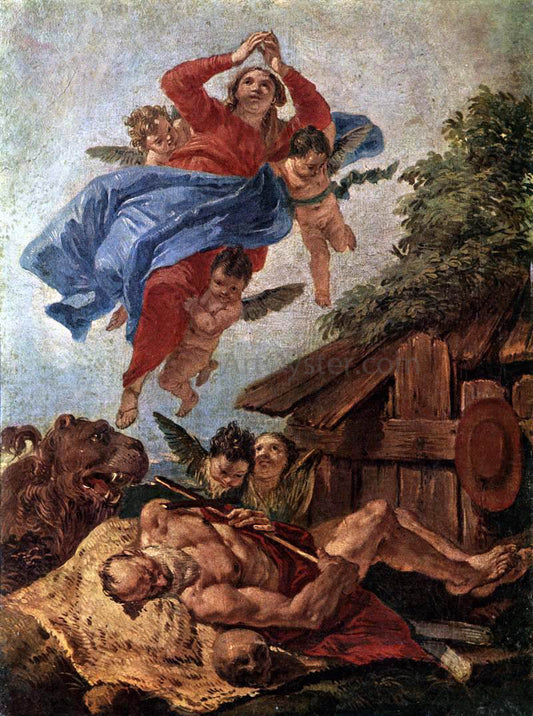 Francesco Fontebasso The Virgin Mary Appears to St Jerome - Canvas Print