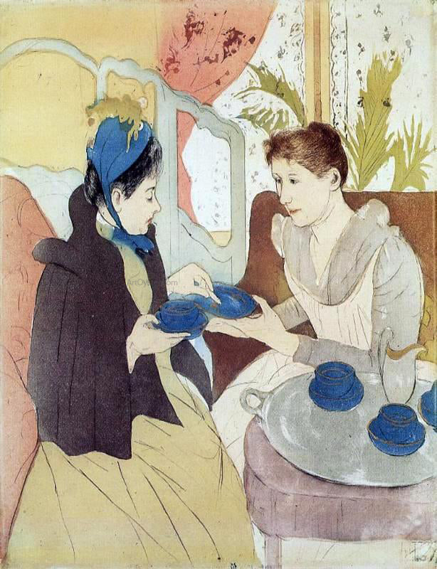 Mary Cassatt The Visit - Canvas Print