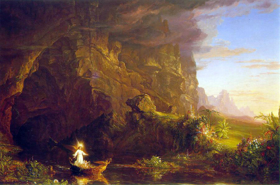 Thomas Cole The Voyage of Life: Childhood - Canvas Print