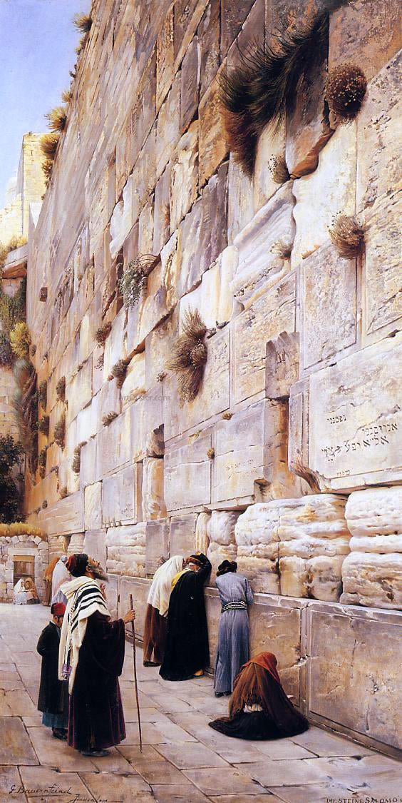 Gustav Bauernfeind The Wailing Wall, Jerusalem - Canvas Print