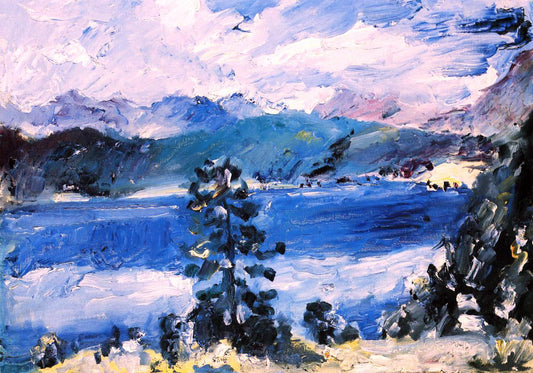 Lovis Corinth The Walchensee with a Larch Tree - Canvas Print