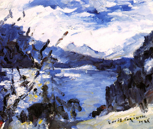 Lovis Corinth The Walchensee with Mountain Range and Shore - Canvas Print