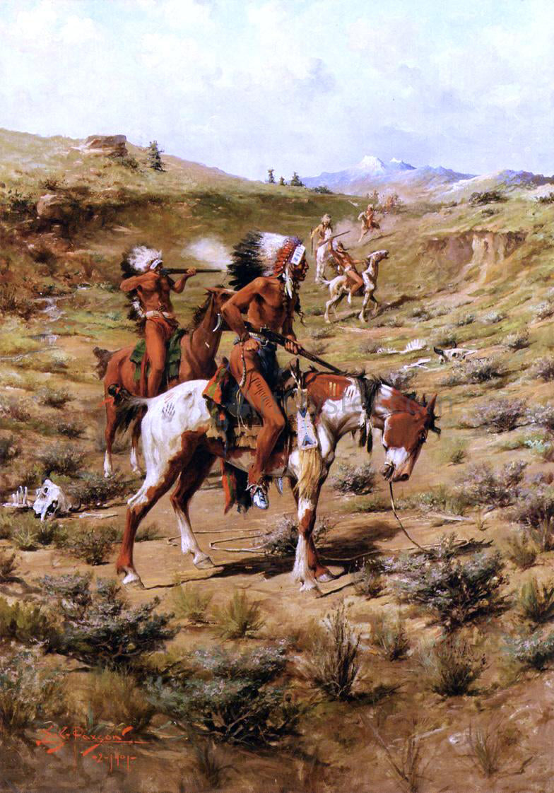 Frank Tenney Johnson The War Party - Canvas Print