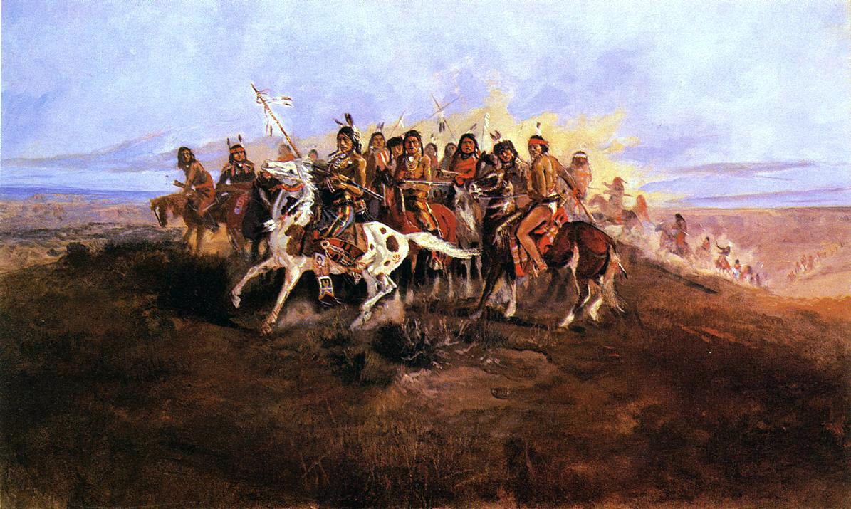 Charles Marion Russell The War Party - Canvas Print
