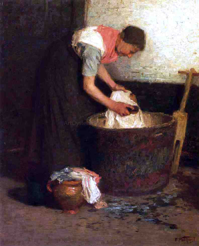 Edward Potthast The Washerwoman - Canvas Print