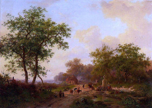 Frederk M Kruseman The Watering Place - Canvas Print