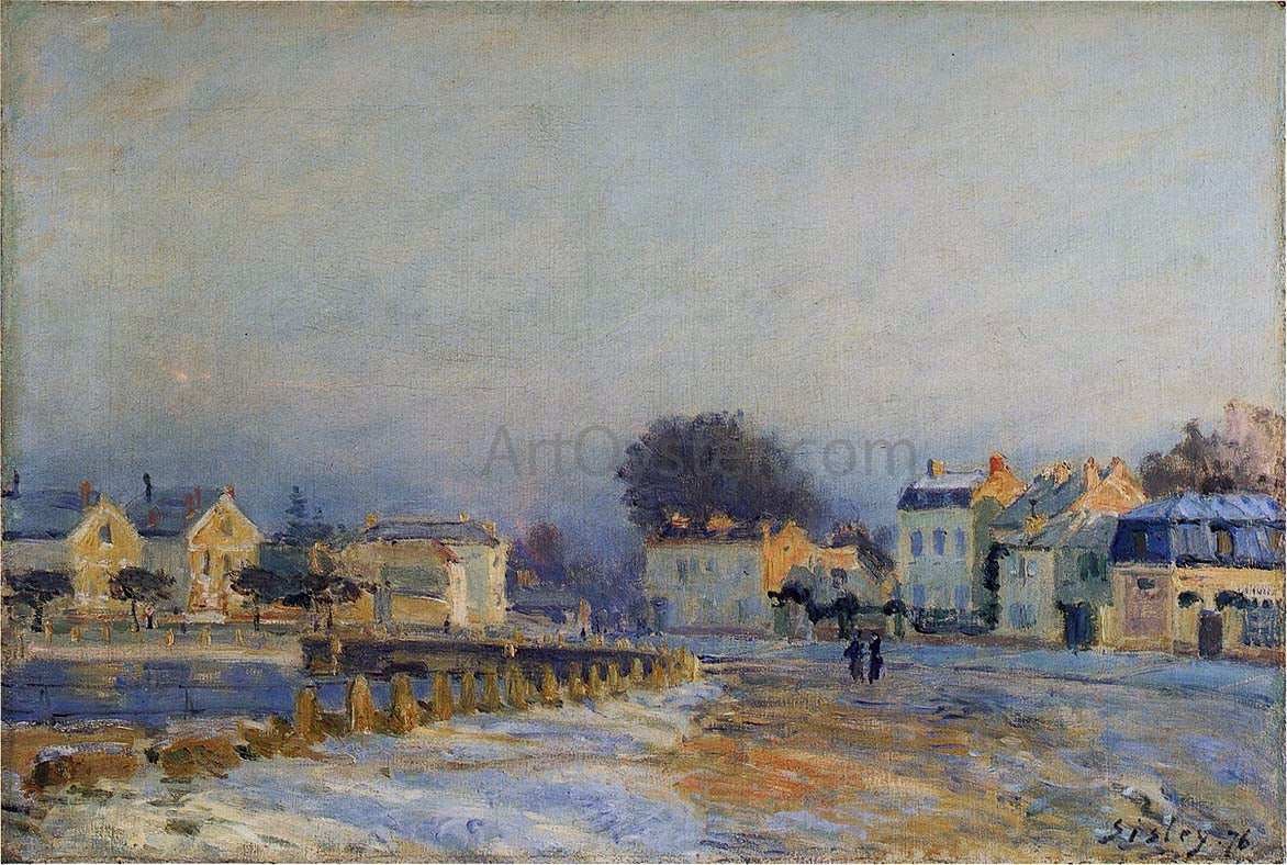Alfred Sisley The Watering Place at Marly-Le-Roi - Hoarfrost - Canvas Print