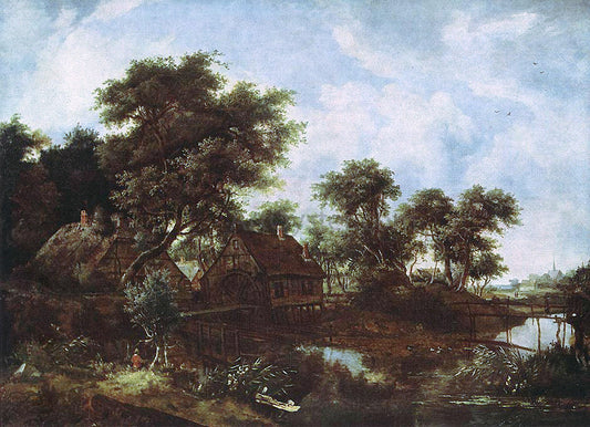 Meindert Hobbema The Watermill - Canvas Print