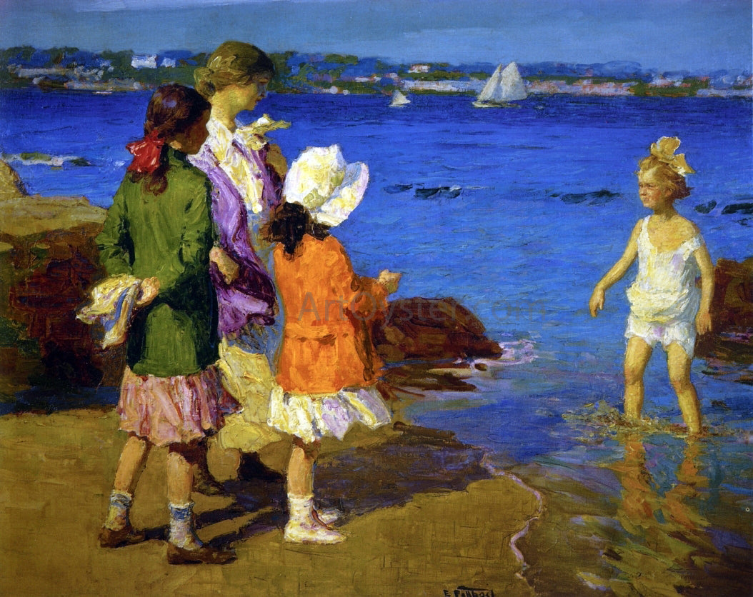 Edward Potthast The Water's Fine - Canvas Print