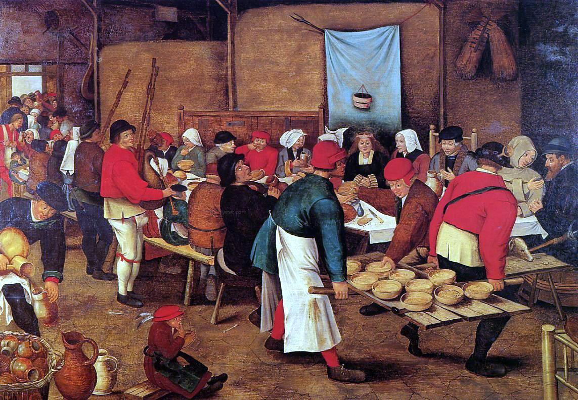 The Younger Pieter Bruegel The Wedding Feast in a Barn - Canvas Print