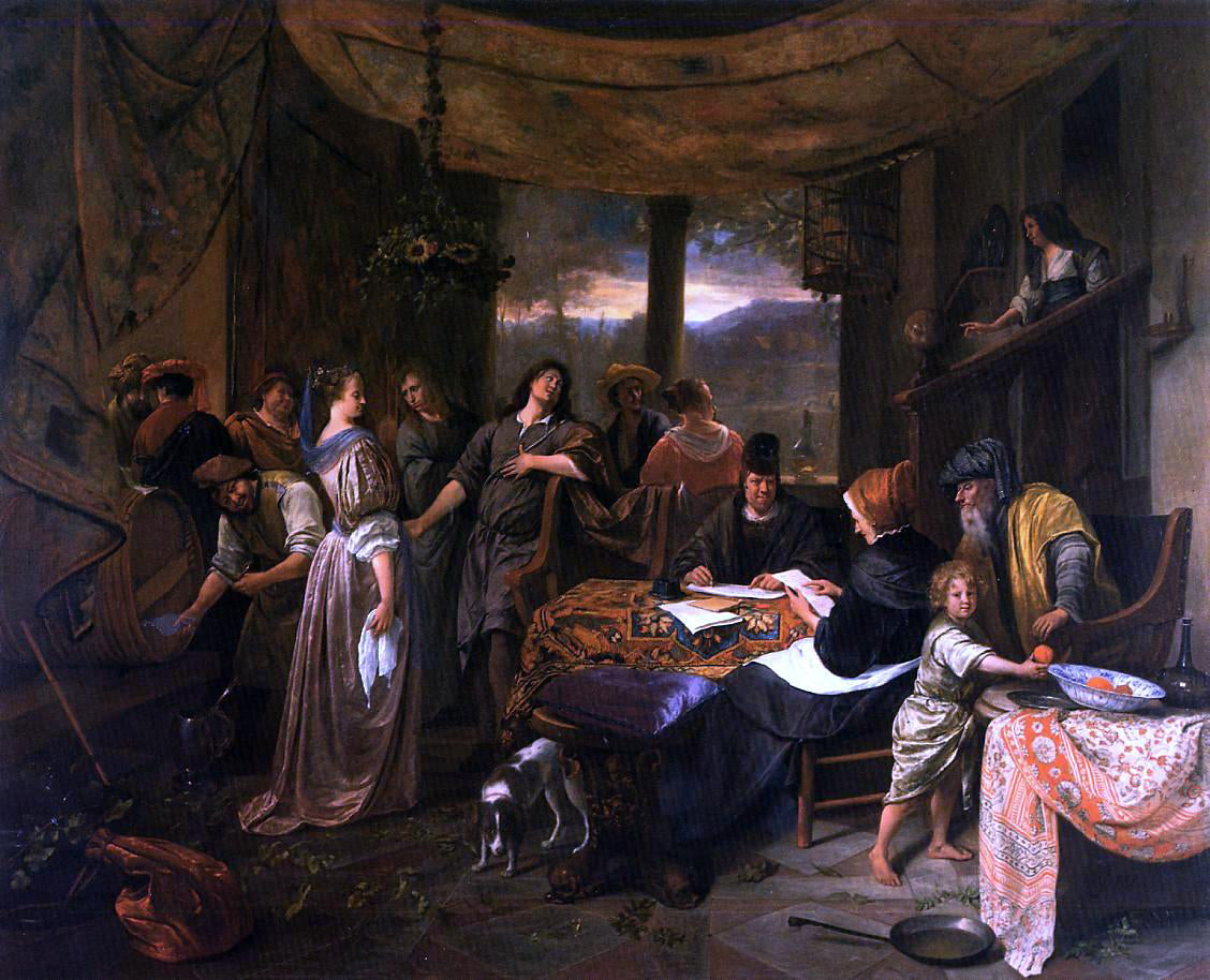 Jan Steen The Wedding of Tobias and Sarah - Canvas Print