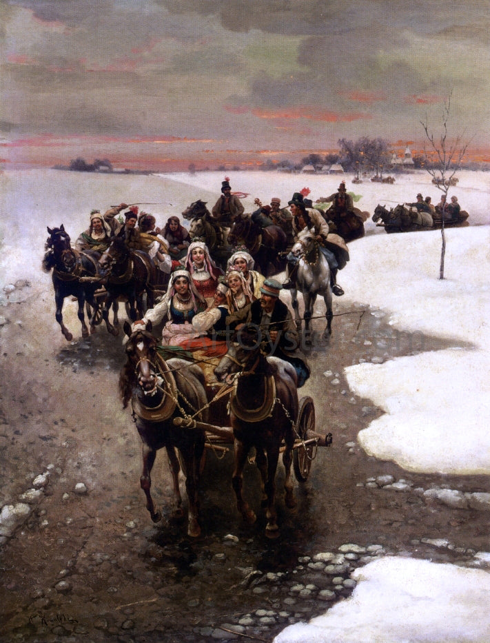 Alfred Von Wierusz-Kowalski The Wedding Party - Canvas Print