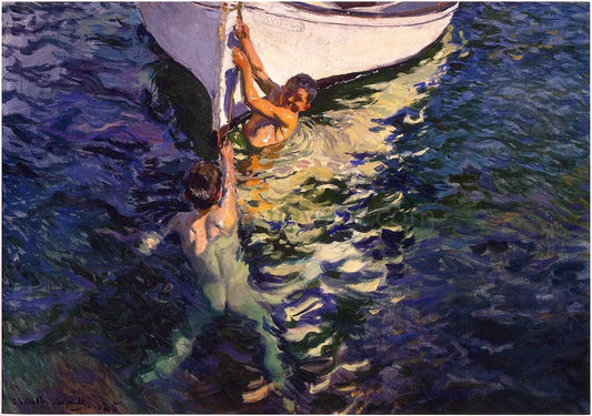 Joaquin Sorolla Y Bastida The White Boat, Javea - Canvas Print