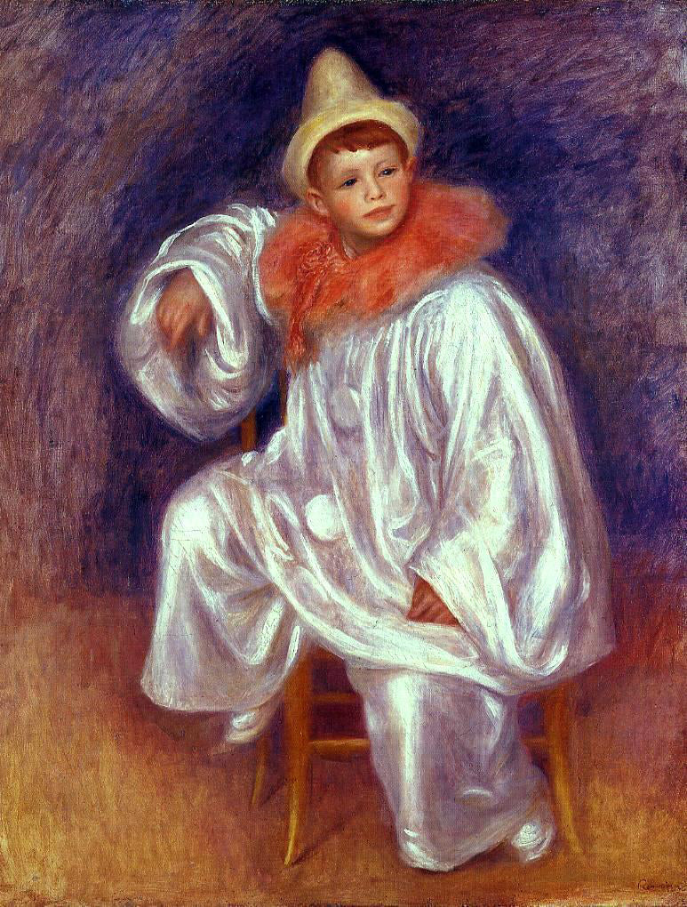 Pierre Auguste Renoir The White Pierrot (Jean Renoir) - Canvas Print