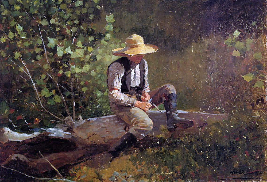Winslow Homer The Whittling Boy - Canvas Print