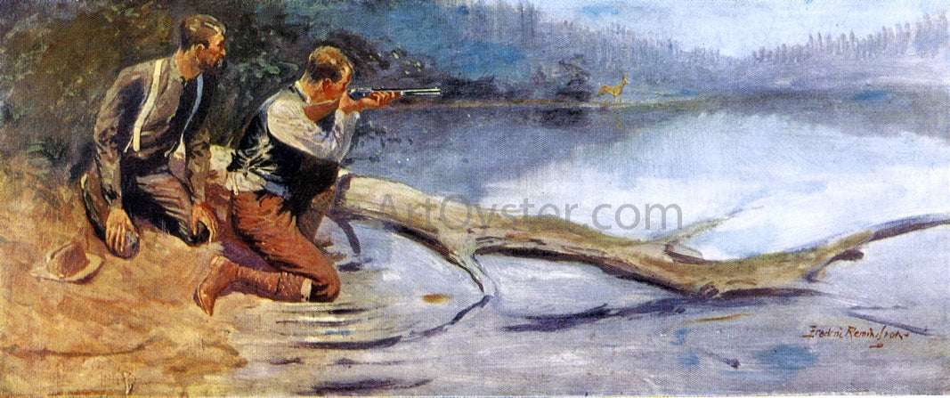 Frederic Remington The Winchester - Canvas Print