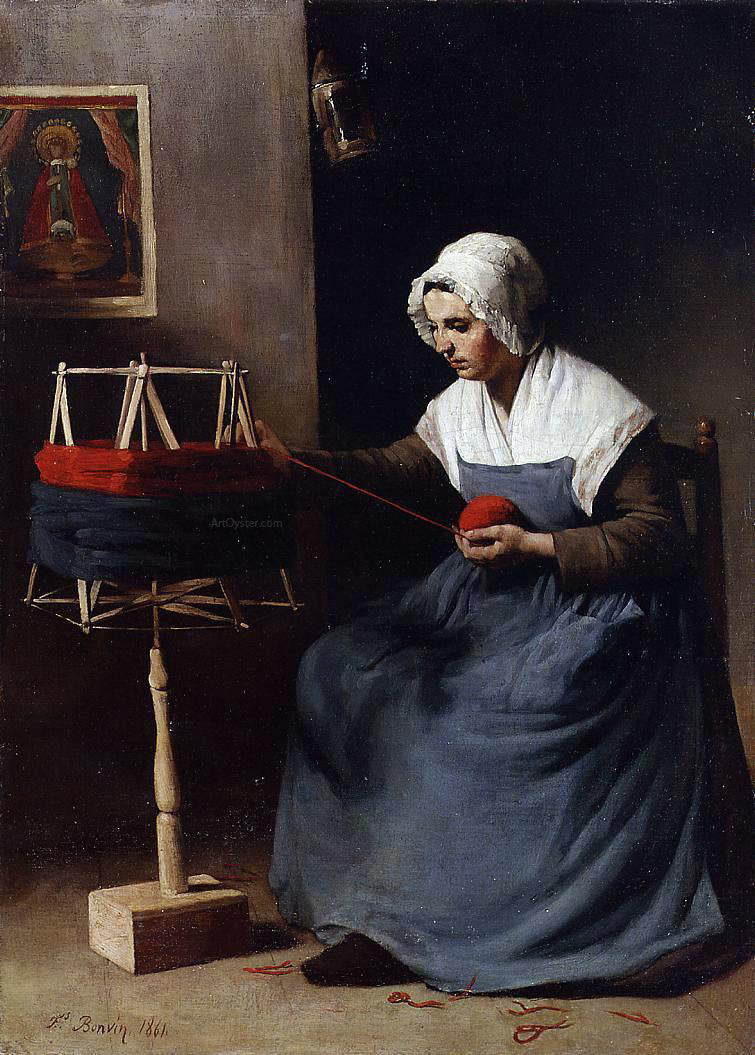 Francois Bonvin The Winder - Canvas Print