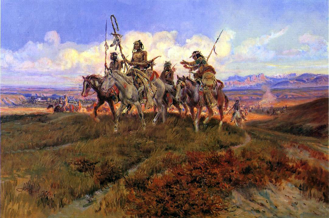 Charles Marion Russell The Wolfmen - Canvas Print