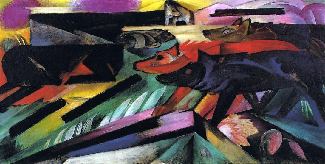 Franz Marc The Wolves (also known as Balkan War) - Canvas Print