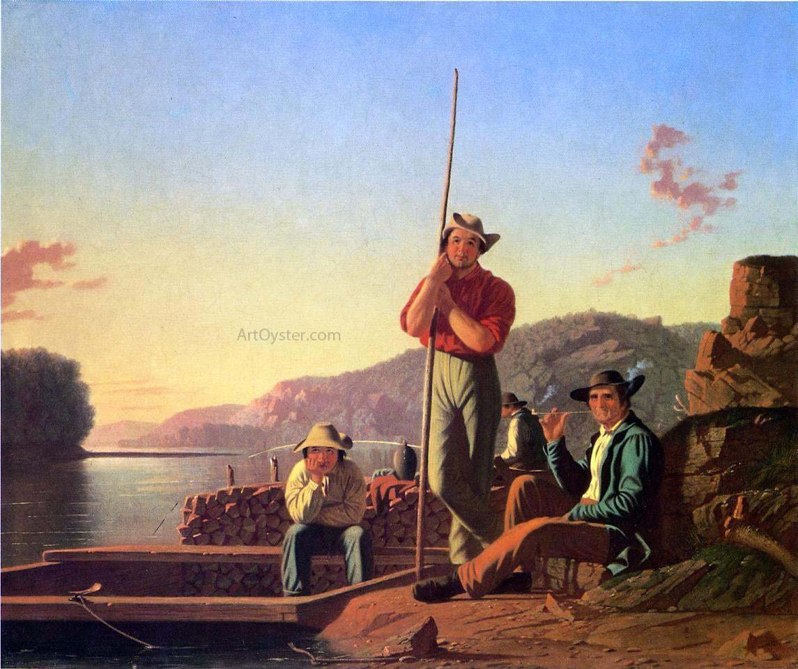 George Caleb Bingham The Wood Boat - Canvas Print