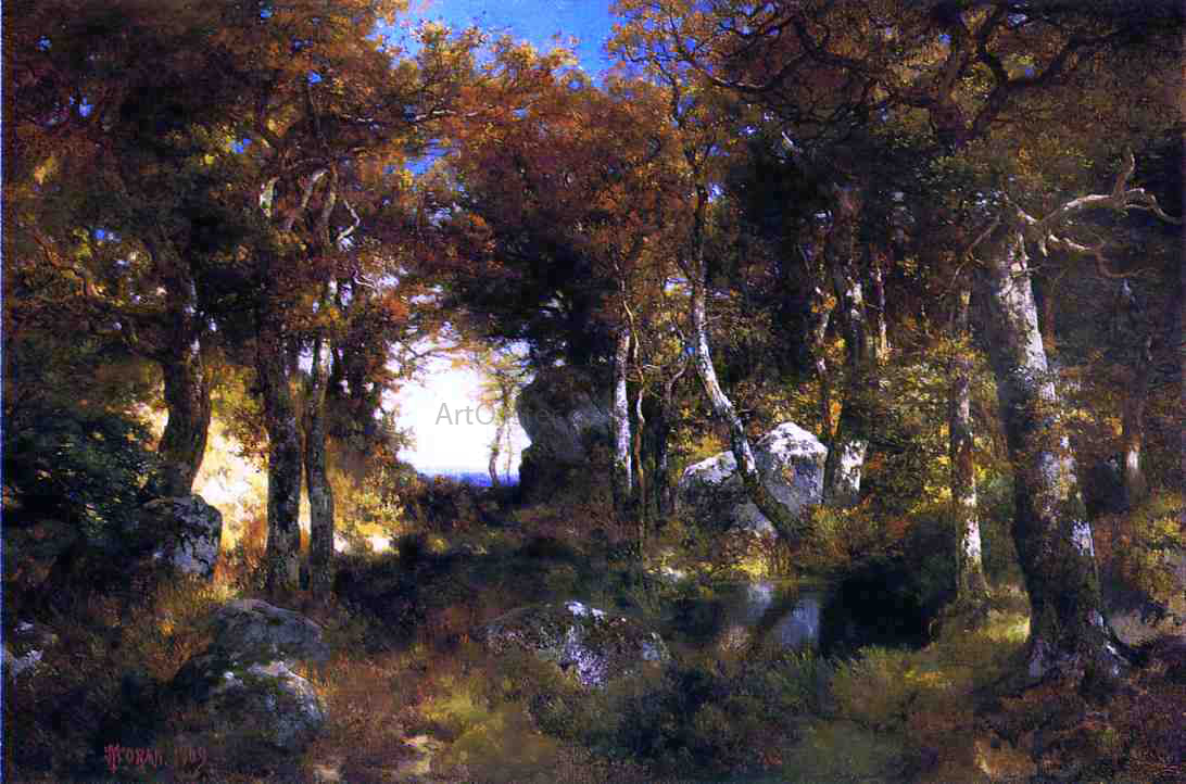 Thomas Moran The Woodland Pool - Canvas Print
