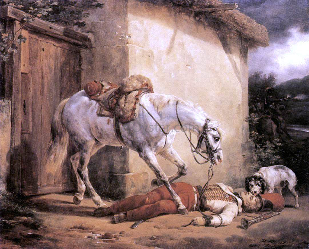 Horace Vernet The Wounded Trumpeter - Canvas Print