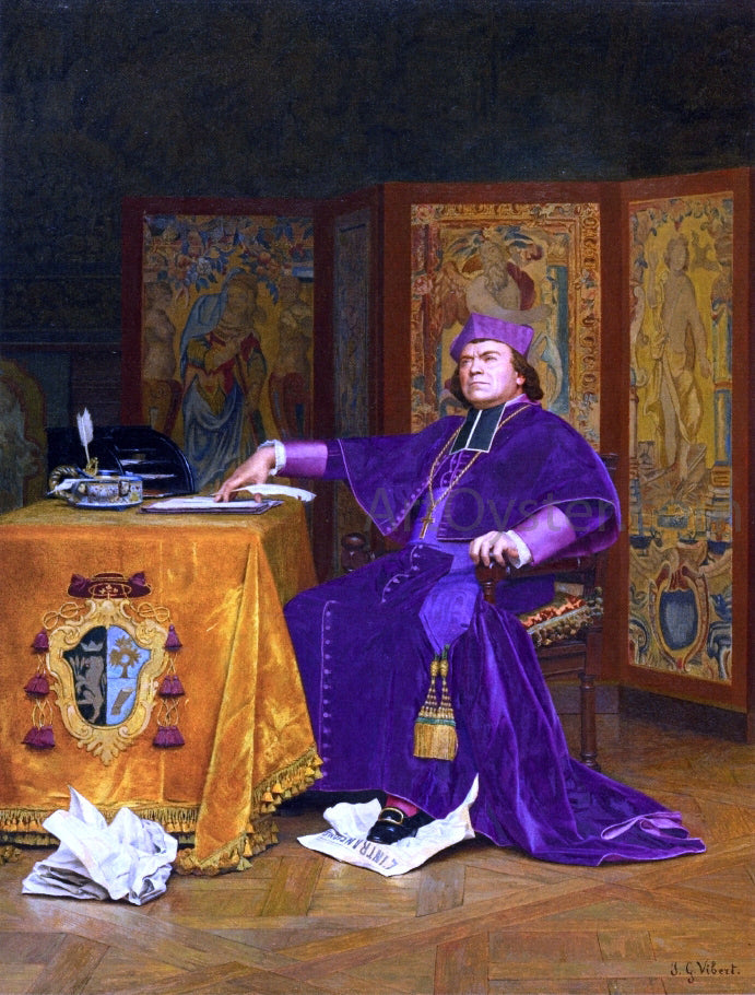 Jehan-Georges Vibert The Wrath of the Bishop - Canvas Print