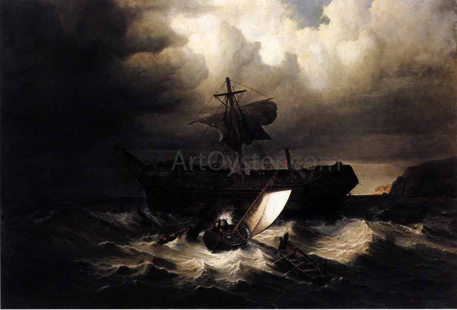 William Bradford The Wreck of an Emigrant Ship on the Coast of New England - Canvas Print