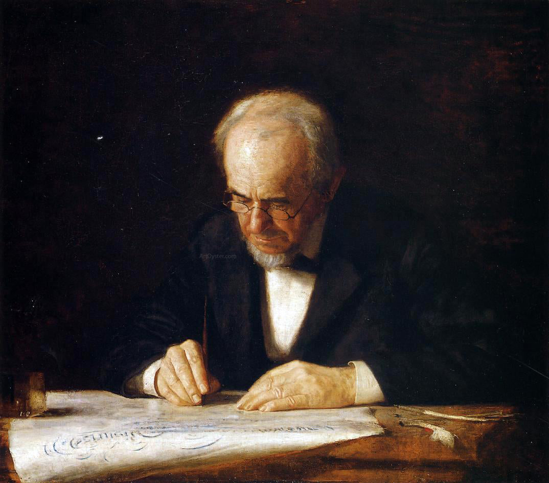 Thomas Eakins The Writing Master (Benjamin Eakins) - Canvas Print