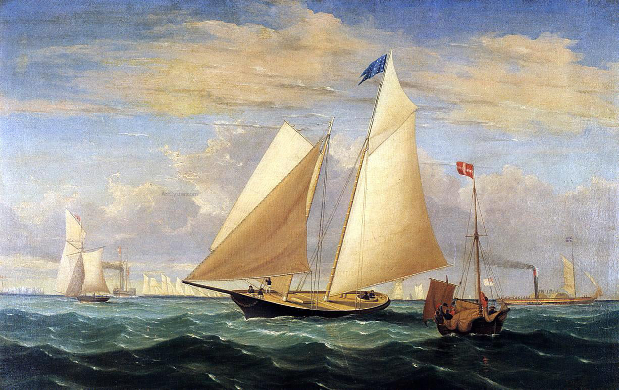 Fitz Hugh Lane The Yacht 'America' Winning the International Race - Canvas Print