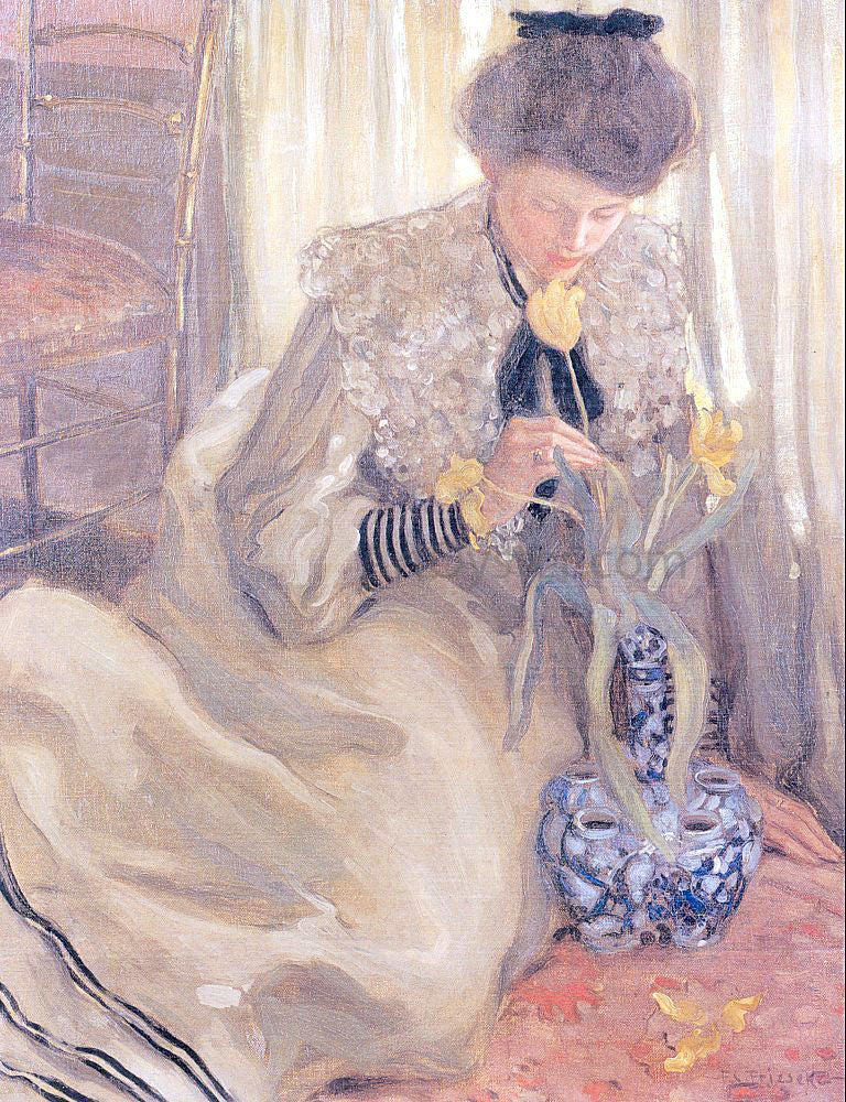 Frederick Carl Frieseke The Yellow Tulip - Canvas Print