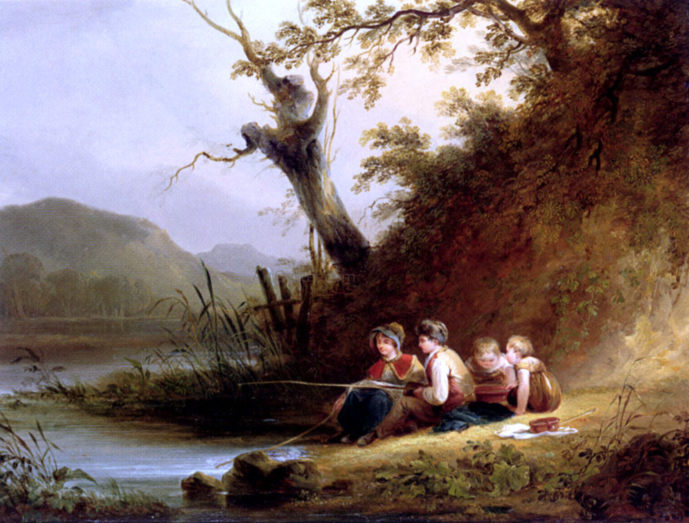 Senior William Shayer The Young Anglers - Canvas Print