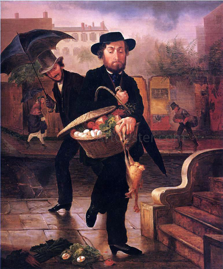 Lilly Martin Spencer The Young Husband, First Marketing - Canvas Print