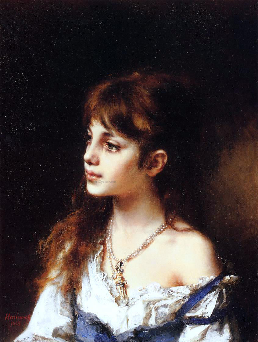 Alexei Alexeievich Harlamoff The Young Model - Canvas Print