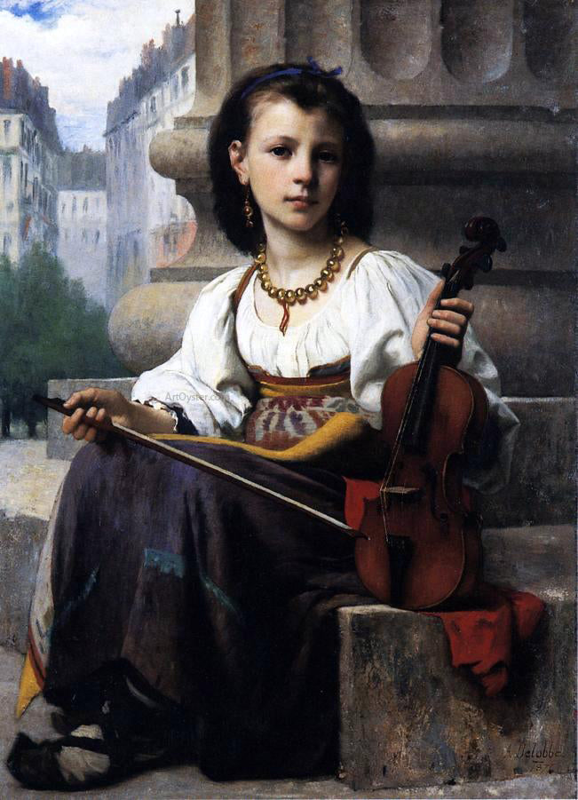 Francois Alfred Delobbe A Young Musician - Canvas Print