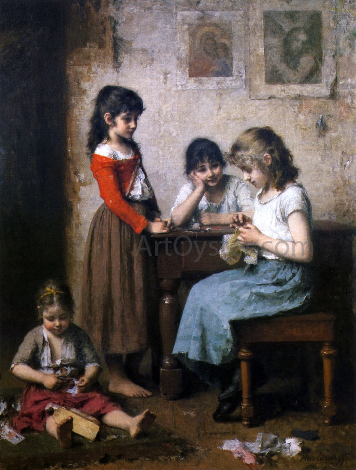 Alexei Alexeievich Harlamoff The Young Seamstress - Canvas Print
