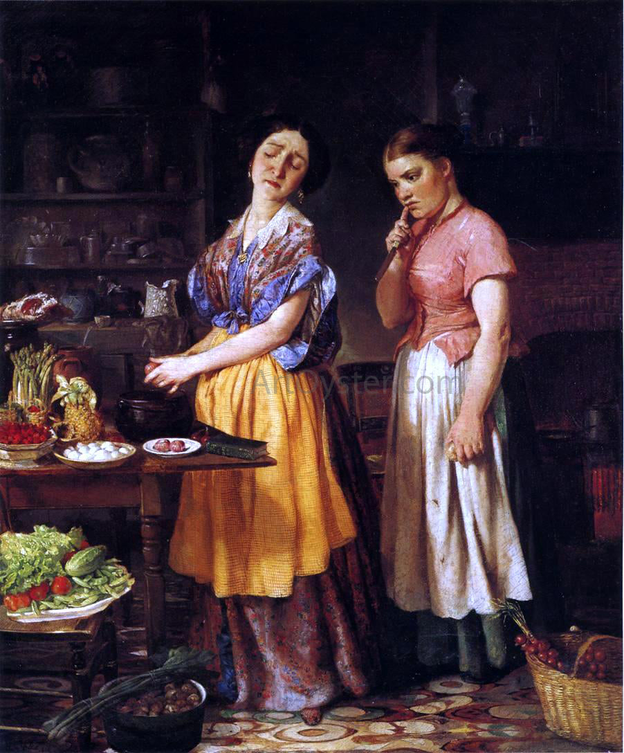 Lilly Martin Spencer The Young Wife: First Stew - Canvas Print