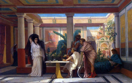 Gustave Rodolphe Boulanger Theatrical Rehearsal in the House of an Ancient Rome Poet - Canvas Print