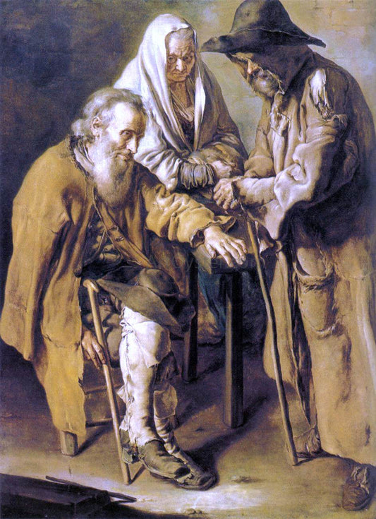 Giacomo Ceruti Three Beggars - Canvas Print
