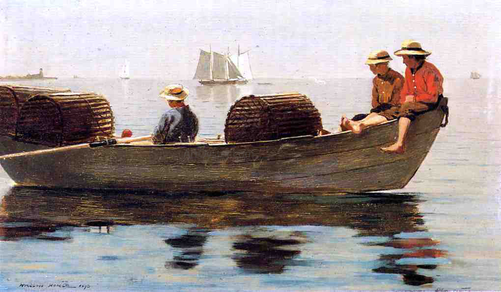 Winslow Homer Three Boys in a Dory - Canvas Print